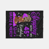 Stepng Into My 45th Birthday Headwrap Black Woman  Fleece Deken (Voorkant (Horizontaal))