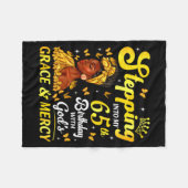 Stepng Into My 65th Birthday Christian Afro Women  Fleece Deken (Voorkant (Horizontaal))