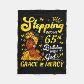 Stepng Into My 65th Birthday Christian Afro Women  Fleece Deken (Voorkant)