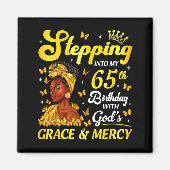 Stepng Into My 65th Birthday Christian Afro Women  Magneet (Voorkant)