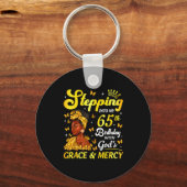 Stepng Into My 65th Birthday Christian Afro Women  Sleutelhanger (Voorkant)