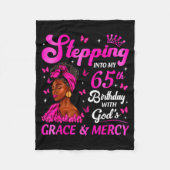 Stepng Into My 65th Birthday Christian Bday Women  Fleece Deken (Voorkant)