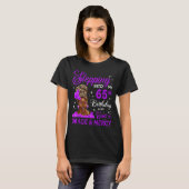 Stepng Into My 65th Birthday Headwrap Black Woman  T-shirt (Voorkant volledig)
