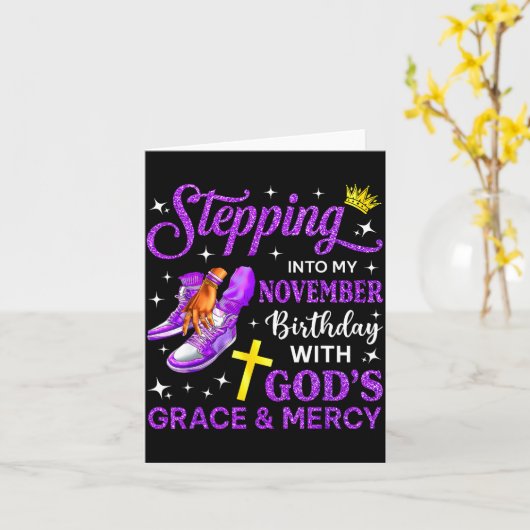 Stepng Into My November Birthday Queen Sneakers Gi Kaart (Gele Bloem)