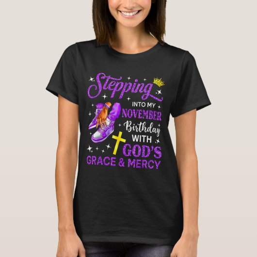 Stepng Into My November Birthday Queen Sneakers Gi T-shirt (Voorkant)