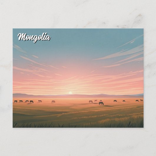 Steppe Mongolië Jurte Reis Briefkaart (Voorkant)