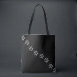 Stepped Into My Heart | Dogs Paw Prints Dog Mama Tote Bag<br><div class="desc">Carry a design that tells a story. This tote features a stamped walking trail of paw prints, symbolizing the journey of a furry friend who "stepped into your heart." Whether you're a proud dog mama, dedicated rescue advocate, or looking for a meaningful gift, this black tote bag is the perfect...</div>