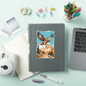 STEPPEE EAGLE OVER HET ALMATY GEBERGTE KAZACHSTAN STICKER (iPad Cover)