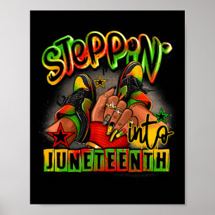 Steppin' Into Juneteenth Ancestors Melanine Schoen Poster