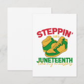 Steppin' Into Juneteenth Black History Maandberich Bedankkaart (Voorkant / Achterkant)