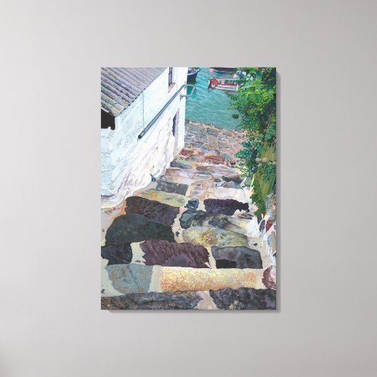 'Stepping Down', van een schilderij van Gordon Ash Canvas Afdruk (Voorkant)
