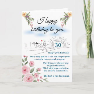 Stepping Into 30 – A Journey of Hope Birthday Kaart