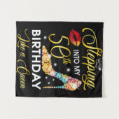 Stepping Into My 50th Birthday Like A Queen Wandkleed (Voorkant (horizontaal))