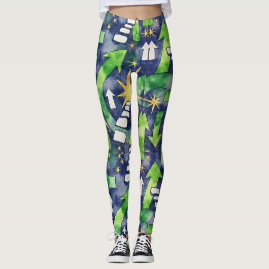 Stepping Stones Naadloze Patroon Leggings (Voorkant)