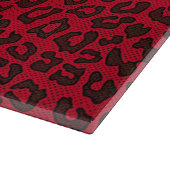 Steppled Cranberry Red Leopard Print Snijplank (Hoek)