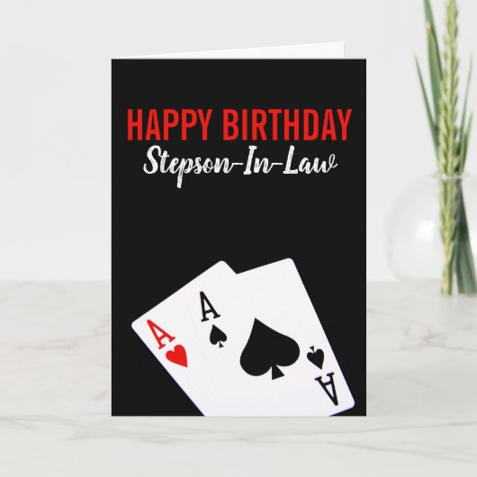 Stepson-in-Law Poker Birthday Card Kaart (Voorkant)