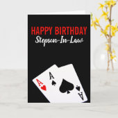 Stepson-in-Law Poker Birthday Card Kaart (Gele Bloem)