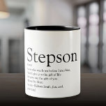Stepson Modern Black en White Definition Tweekleurige Koffiemok<br><div class="desc">Pas je aan voor je speciale stiefzoon om een unieke gave te creëer. Een perfecte manier om hem te shows hoe geweldig hij elke dag is. Ontworpen door: Thisnotme©</div>
