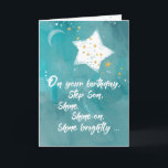Stepson Tween of Teen Birthday Night Sky Bright Kaart<br><div class="desc">Geef je stiefzoon de grootste aanmoedigingsboodschap voor je verjaardag met deze schitterende heldere kaart die een schitterende ster op de nachtelijke hemel op de cover plaatst.</div>