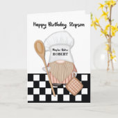 Stepson verjaardag grillige gnoom bakker bakken kaart (Gele Bloem)