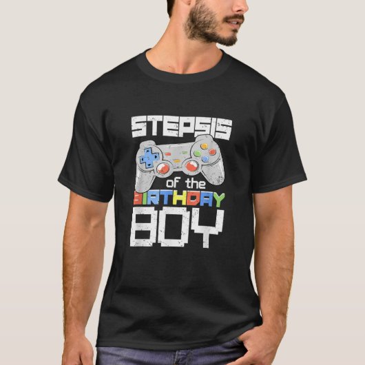 Stepzus van de Birthday Boy Matching Video Game T-shirt (Voorkant)