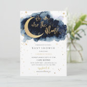 Ster Baby Shower Over Maan Kaart (Staand voorkant)