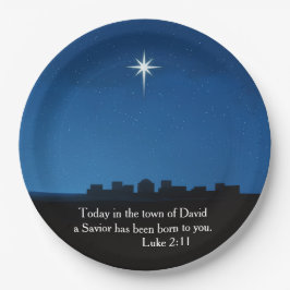 Ster boven Bethlehem - symbool van de geboorte van Papieren Bordje
