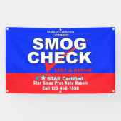 Ster Certified Smog Test Automotive Shop aanpassen Spandoek (Horizontaal)