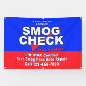 Ster Certified Smog Test Automotive Shop aanpassen Spandoek (Horizontaal)