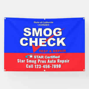 Ster Certified Smog Test Automotive Shop aanpassen Spandoek