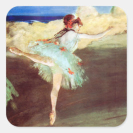 Ster: Dancer op punt door Degas Vierkante Sticker
