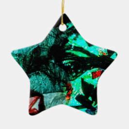  ster decor dubbel blauw donker abstract  keramisch ornament