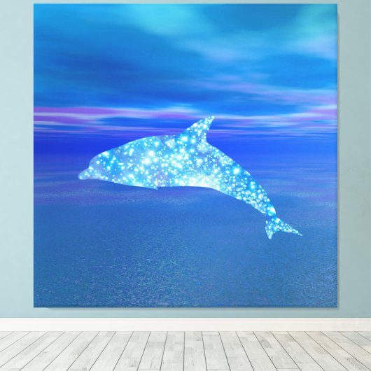 Ster Dolfijn Canvas Afdruk (Insitu (Houten vloer))