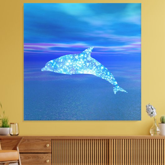 Ster Dolfijn Canvas Afdruk (Insitu (Woonkamer))