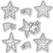 Ster Doodles op maat gesneden vinyl kleurstickers Sticker (Voorkant)