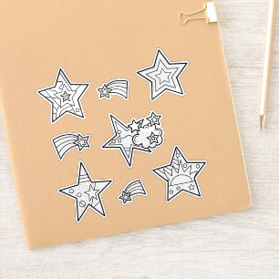 Ster Doodles op maat gesneden vinyl kleurstickers Sticker