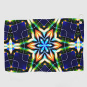 Ster- en bloemscheuren, metalen armband, blauwe st golfhanddoek (Horizontaal)