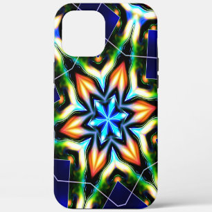 Ster- en bloemscheuren, metalen armband, blauwe st iPhone 12 pro max hoesje