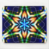 Ster- en bloemscheuren, metalen armband, blauwe st muismat (Voorkant)