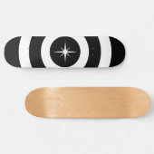 Ster en golven in zwart en wit persoonlijk skateboard (Horizontaal)