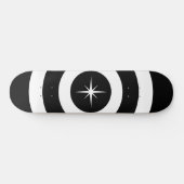 Ster en golven in zwart en wit persoonlijk skateboard (Horizontaal)