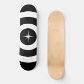 Ster en golven in zwart en wit persoonlijk skateboard (Voorkant)