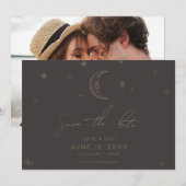 Ster en Maan Hemels Bewaar de Datum met Foto Save The Date (Voorkant / Achterkant)