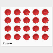 Ster en monogram op rode waszegelsticker ronde sticker (Vel)