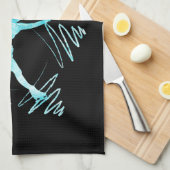 Ster Figuur Schuif Handdoeken zwart bevroren blauw (Quarter Fold)