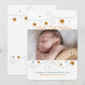 Ster fotolijst kerstkaart (Voorkant / Achterkant)