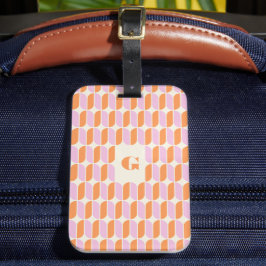 Ster Gebogen Zonsondergang Tegels Monogram Bagage Bagagelabel