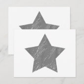 Ster Gecrashte Grijze Vintage Ster Save The Date (Voorkant / Achterkant)