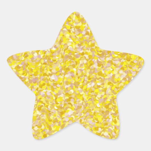Ster Geel Abstract Glitter Achtergrond Sticker (Voorkant)