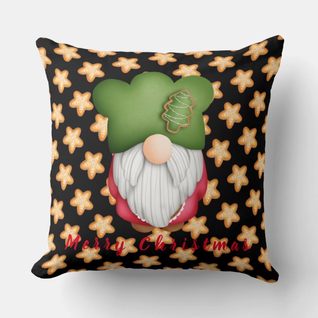 Ster Gnoom past Tekst en Kleur 20"X20" aan Kussen (Voorkant)